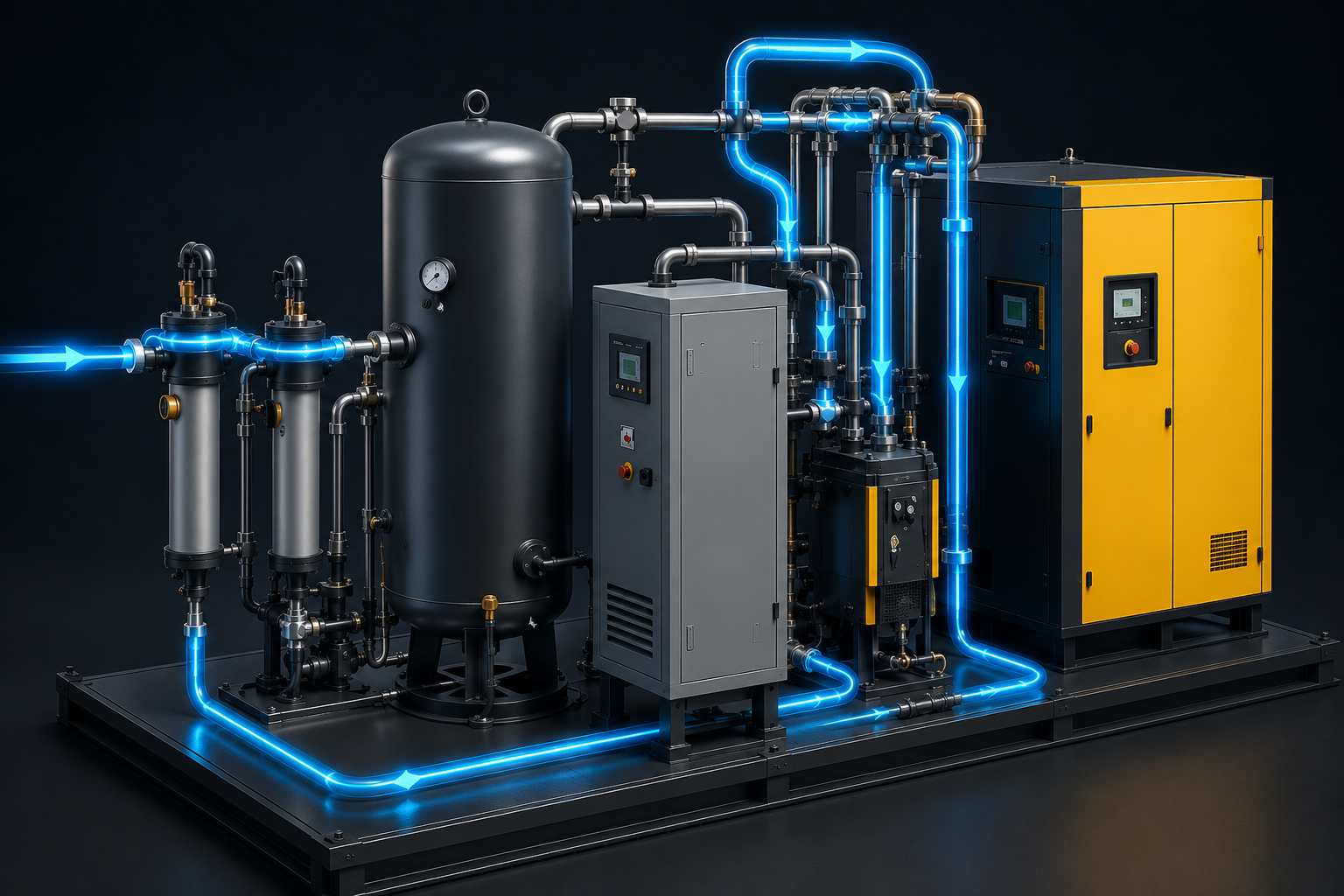 Compressed air station HMI visual